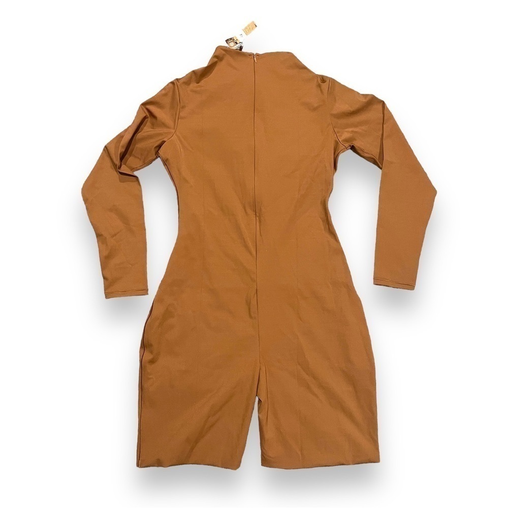 NWT Skims 4X All-In-One Long Sleeve Mid Thigh Onesie Bodysuit Caramel MSRP $98 - Picture 4 of 5